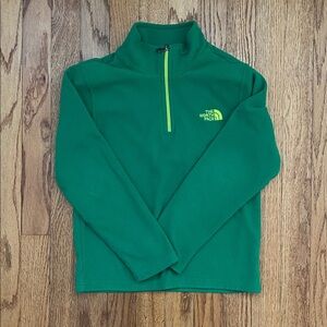 The North Face Hunter Green Half-Zip Fleece: size YS (7/8): EUC